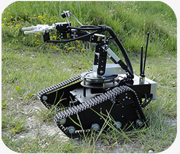 Tracked robot crawler with manipulator and HD cameras
